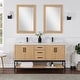 preview thumbnail 44 of 143, Altair Wildy Bathroom Vanity with White Composite Stone Top without Mirror 60 inch. - Washed Oak + Matte Black Hardware