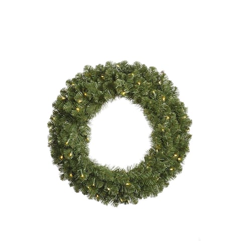 Vickerman 96" Grand Teton Artificial Christmas Wreath, Warm White Wide Angle LED Lights - Green