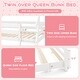 preview thumbnail 13 of 19, Twin Over Queen Bunk Bed Wooden Kids Bed with Climbing Nets and Ramp