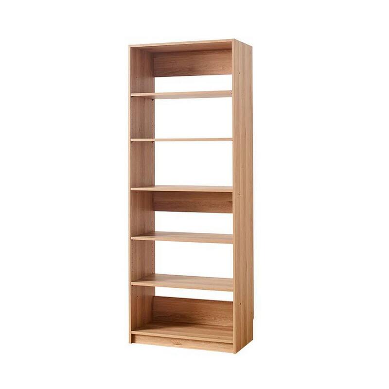 Dee Modular Closet System, 5 Tier Storage Shelves, Oak Brown Wood