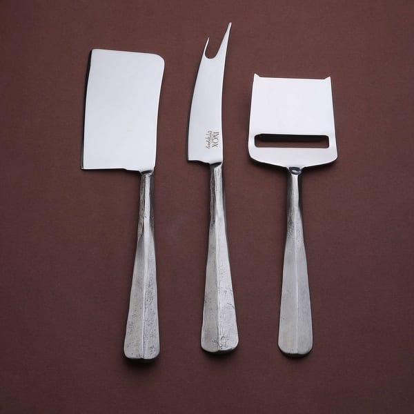 slide 2 of 5, INOX Ridge Cheese Knives 3 Pc. Set