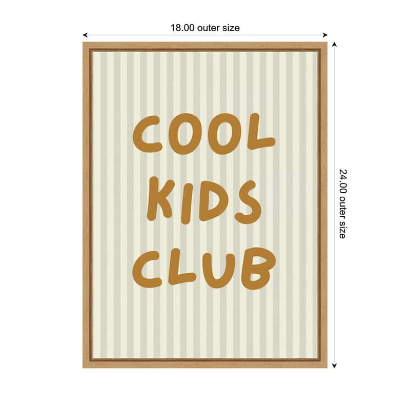 Kate and Laurel Cool Kids Club by Laura Moss Framed Canvas Wall Art Print