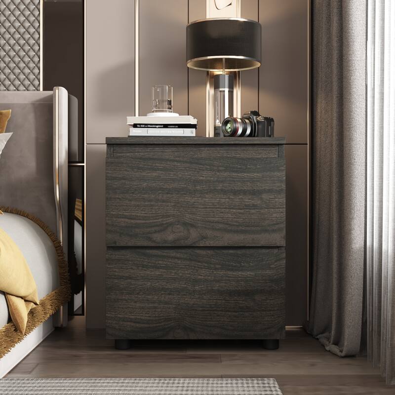 Premium 2-Drawer Nightstand 3 Colors Bedside Table by Kerrogee End Table