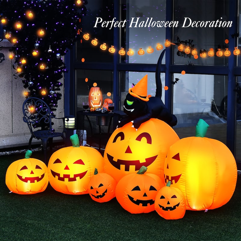 7.5 FT Halloween Inflatable Pumpkin Combo Blow up Pumpkin Decoration