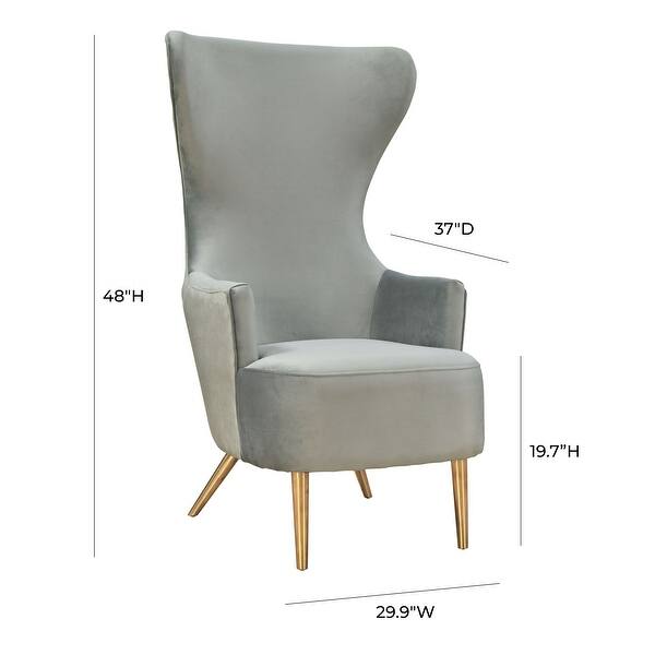 Shop Inspire Me Home Decor Julia Grey Wingback Velvet Chair