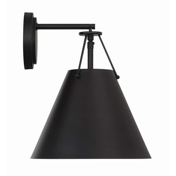 slide 2 of 5, Xavier 1 Light Matte Black Sconce - 10"W x 12.5"H x 10.5"D