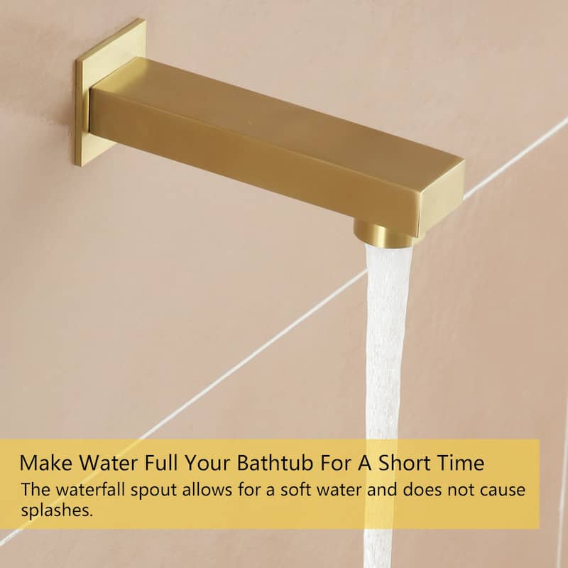 3-Function 12-In Wall Mounted Shower System with Tub Faucet