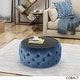 preview thumbnail 3 of 16, Chana Glam Velvet and Tempered Glass Coffee Table Ottoman by Christopher Knight Home