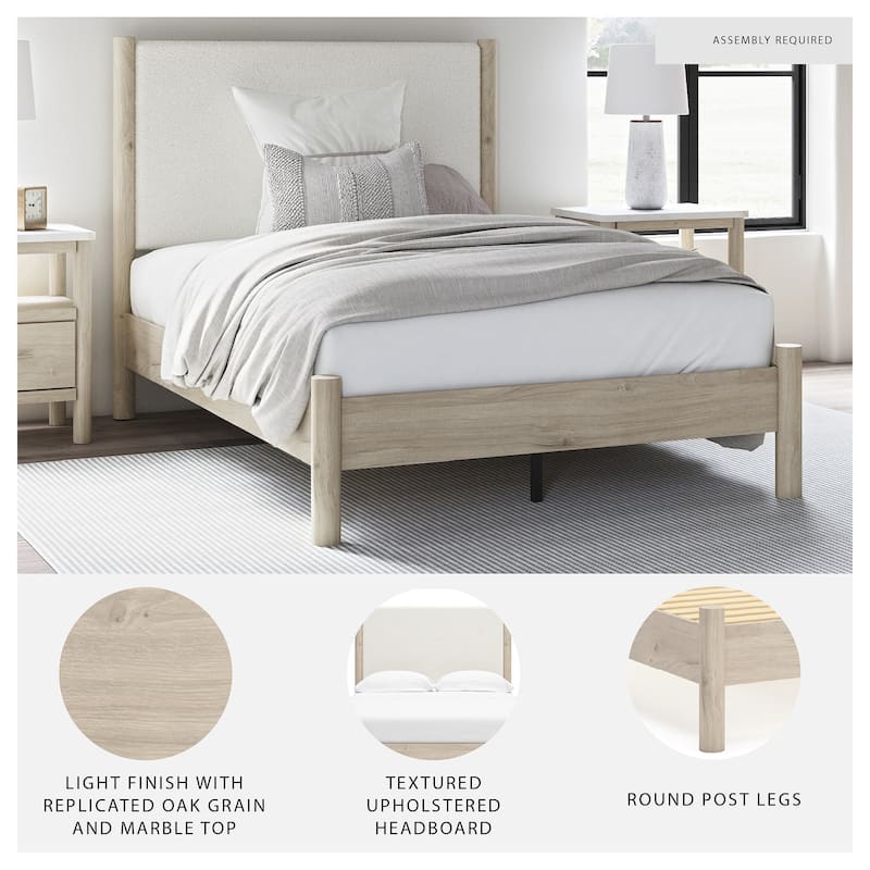 Signature Design by Ashley Cadmori Upholstered Panel Platform Bed