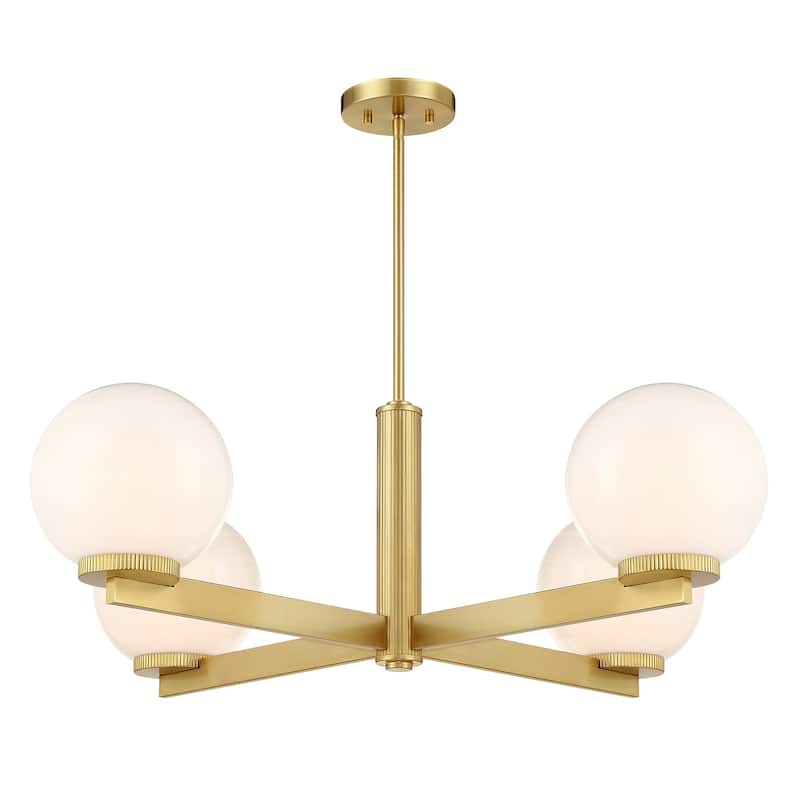 Bellevue SHCH52830 4 Light 38" Wide Chandelier with Strié Glass Shades
