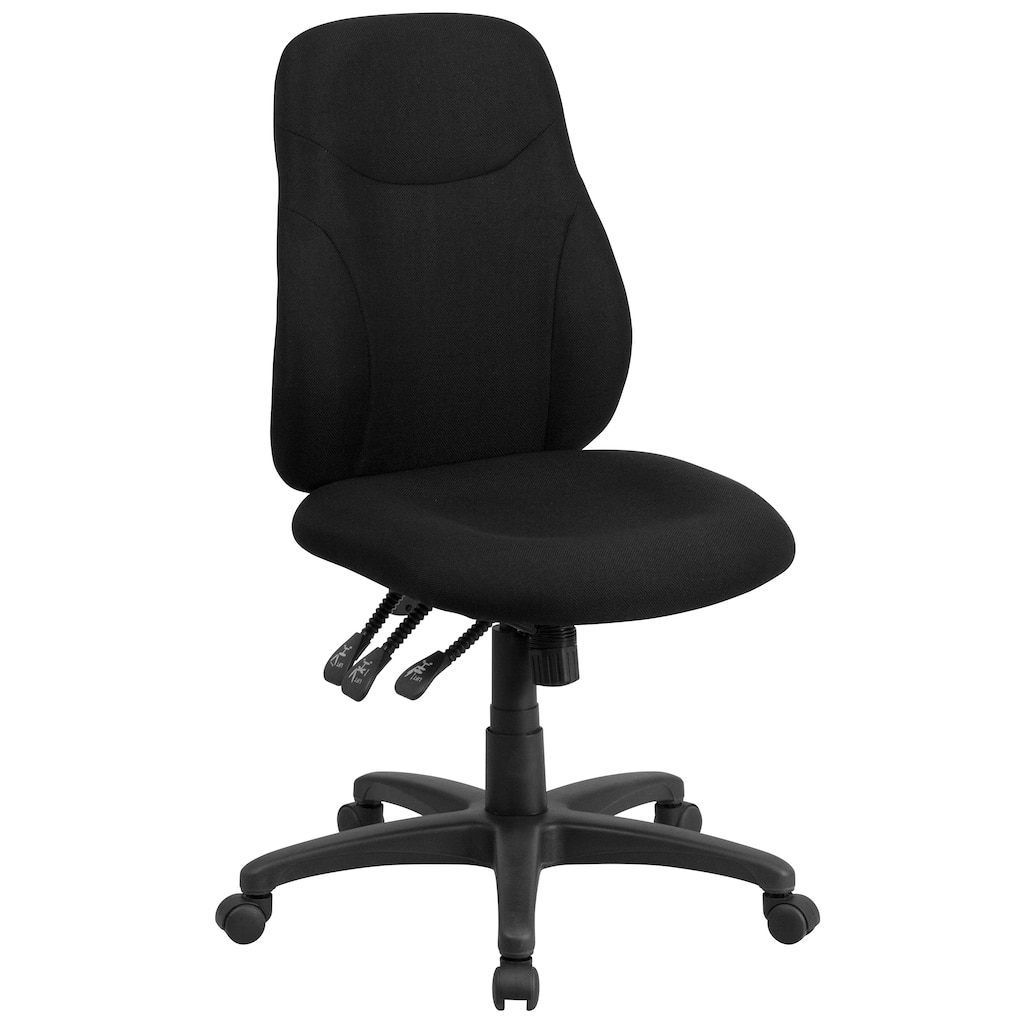 Mid-Back Fabric Multifunction Swivel Ergonomic Chair with Back Adjustment