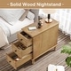 preview thumbnail 5 of 26, Fully Assembled Narrow End Table, Solid Wood Side Table with 3 Drawers, Vintage Nightstand Slim Bedside Table for Small Spaces