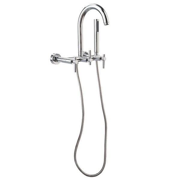 Giagni C Contemporary Clawfoot Wall Mounted Tub Filler Giagni C Contemporary Clawfoot Wall Mounted Tub Filler Faucet With Metal Lever Handles And Built