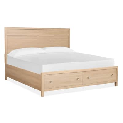 Magnussen Home Merrifield Sandstone Beige Panel Storage Bed