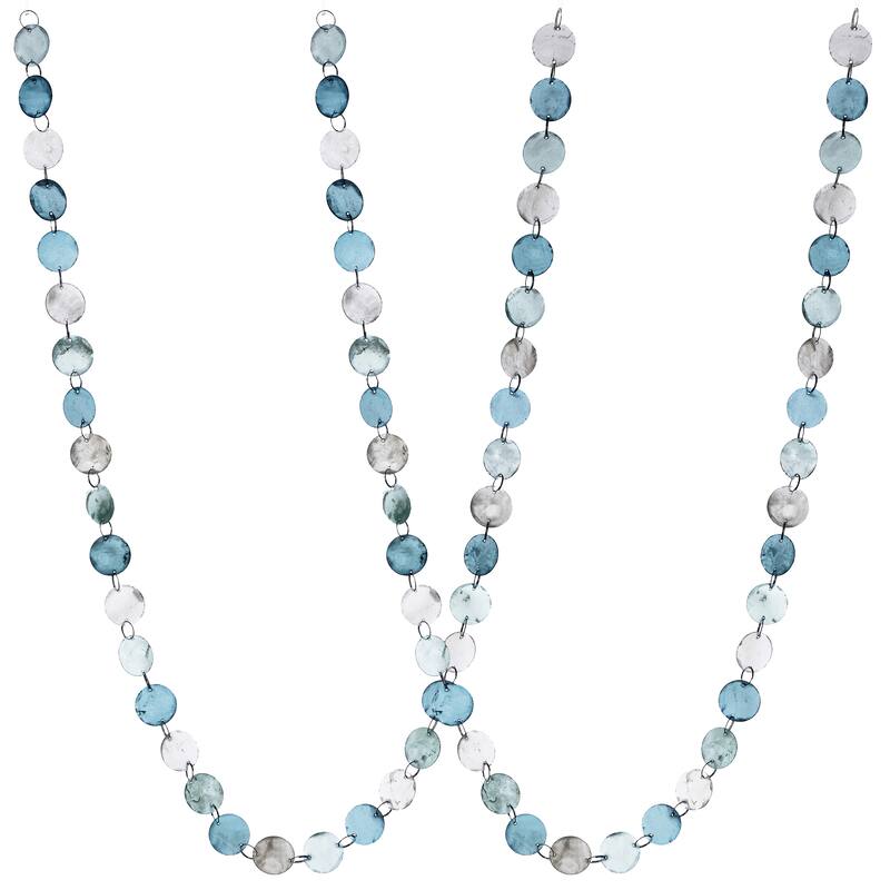 48" Sea glass Shell Disc Garland