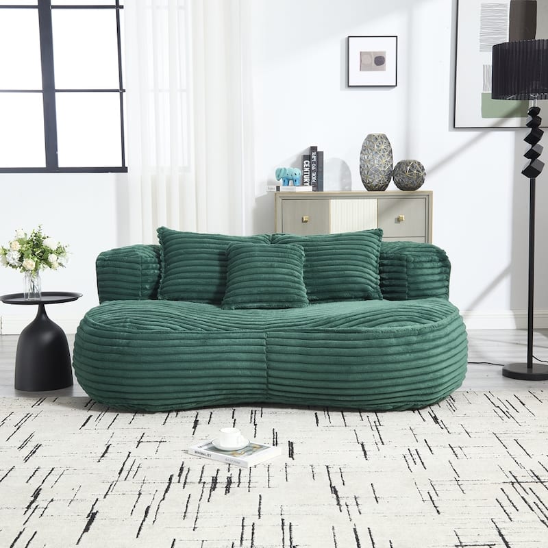 Comfort Lounger High Back Bean Bag Chair - Emerald