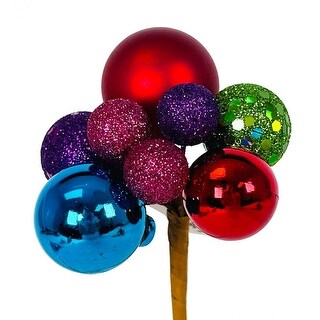 Set Of 6 Colorful Ball Ornament Picks Decoration