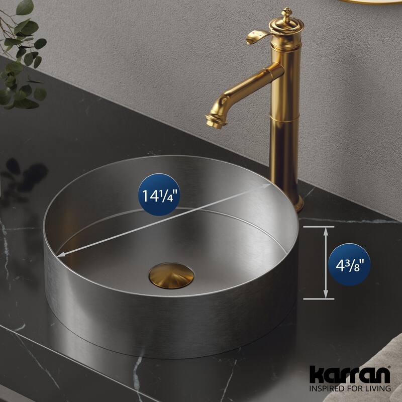 Karran USA CCV200 Cinox 14-1/4" Circular Stainless Steel Vessel