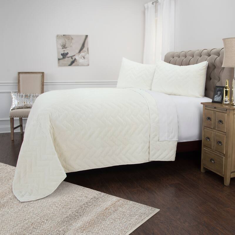Donny Osmond Riveria White Cotton Quilt Bed Bath & Beyond 36251646