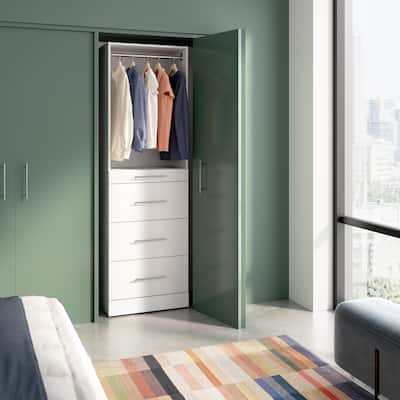 Bestar Florence 25W x 16D Closet System with 4 Drawers, Slab