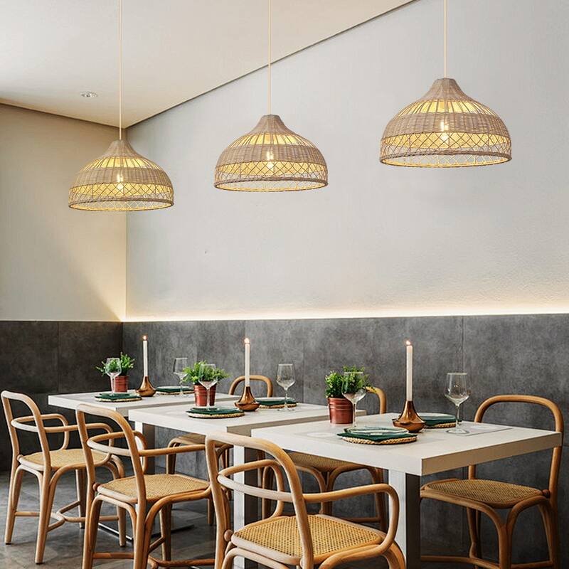 1-Light 16" Handmade Natural Vine Pendant Light,No Bulb Included