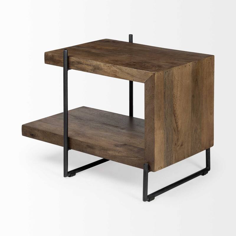 HomeRoots 22" Brown Solid Wood Square End Table - 17.5' X '22' X '30