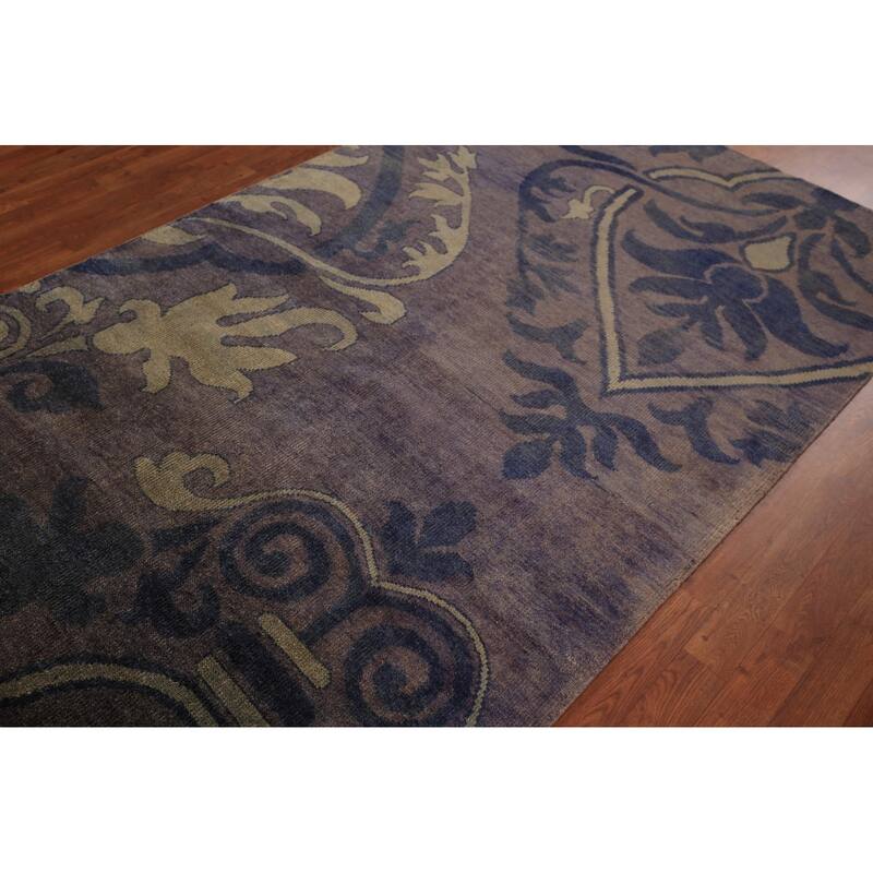 Abstract Oriental Area Rug Handmade Wool Carpet - 5'0" x 7'10"