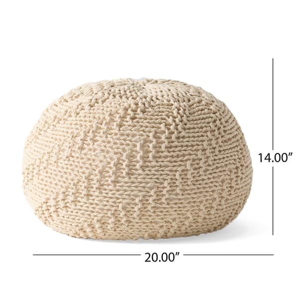 Barwick Indoor And Outdoor Knitted Round Pouf by Christopher Knight ...