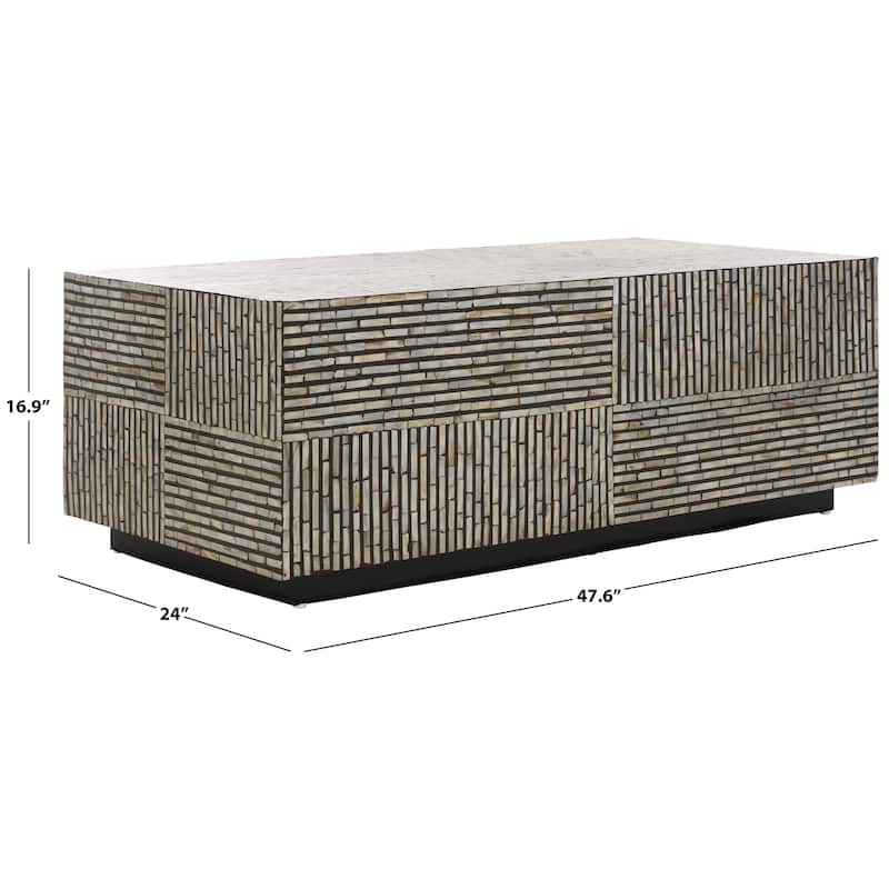 SAFAVIEH Hamza Rectangular Prism Coffee Table (Fully Assembled) - 48"W x 24"D x 17"H
