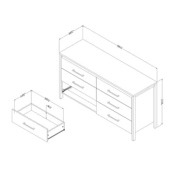 dimension image slide 0 of 3, South Shore Gravity 6-Drawer Double Dresser