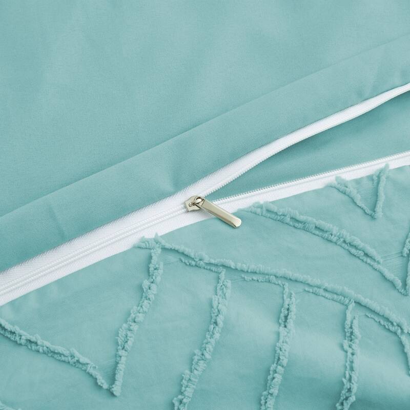Clipped Jacquard Leaf Duvet Cover Set