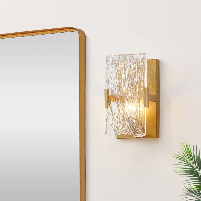 KAWOTI Glam 1- Light Wall Sconce with Textured Glass Shade