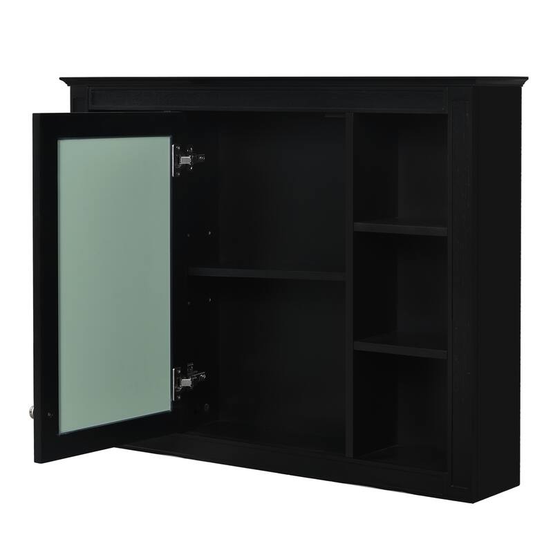 Roomfitters 36" Modern Vanity with Sink and Medicine Cabinet, Bathroom Cabinet with 2 Doors and 4 Drawers