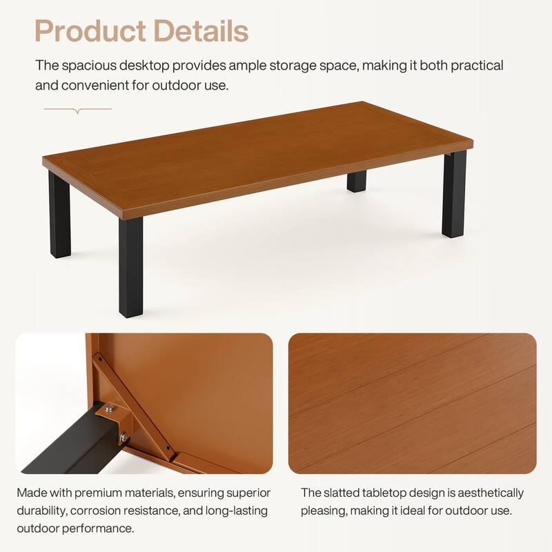 4-Piece Outdoor Patio Sofa Set with Coffee Table Rust-Resistant Steel Frame， Waterproof & UV-Resistant Olefin Cushions