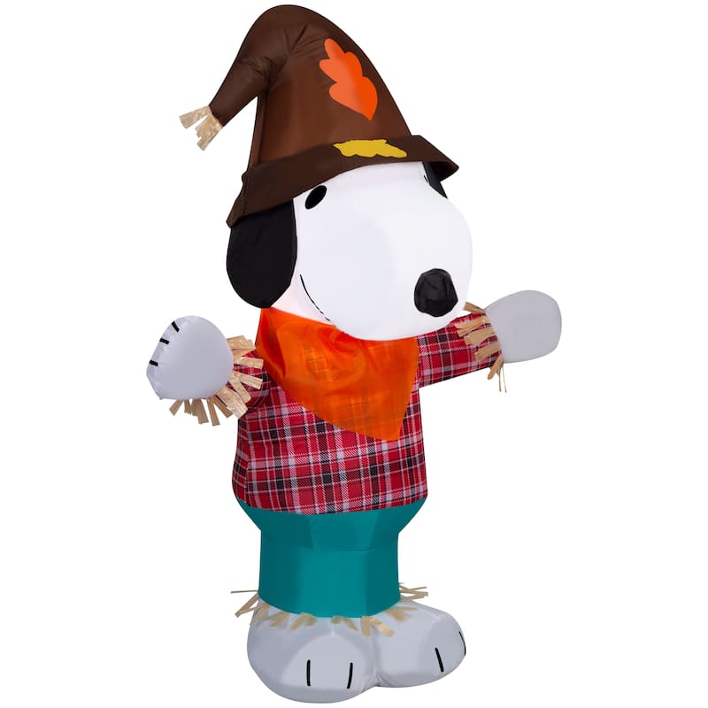 Airblown-Harvest Snoopy in Plaid Shirt-Peanuts