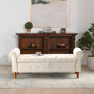 Button Down Bench Tufted Button Storage Bench - Bed Bath & Beyond - 39452562