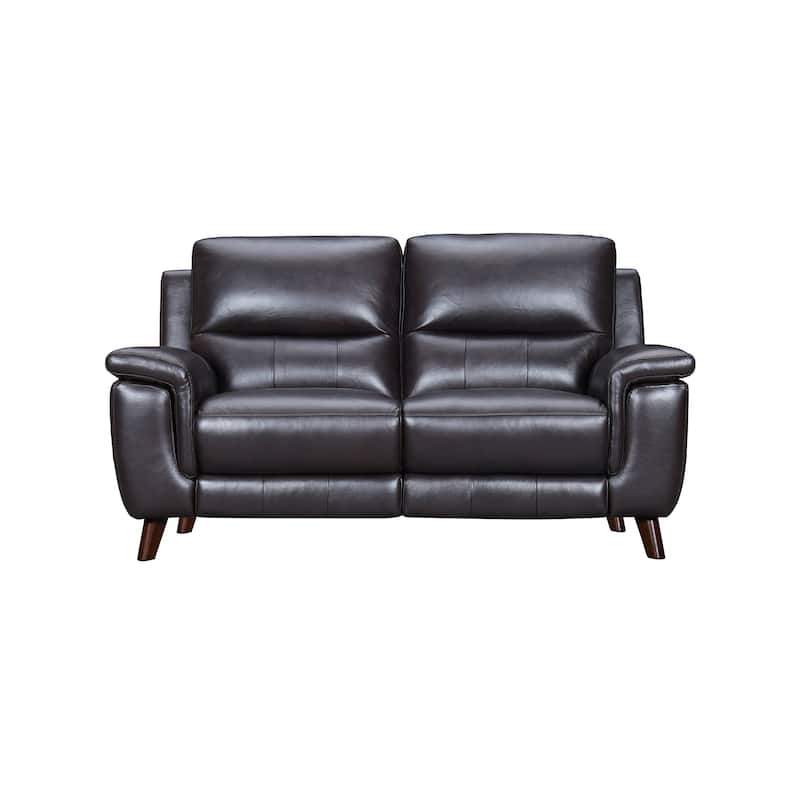 Lizette 65" Dove Grey or Brown Leather Power Recliner Loveseat with USB