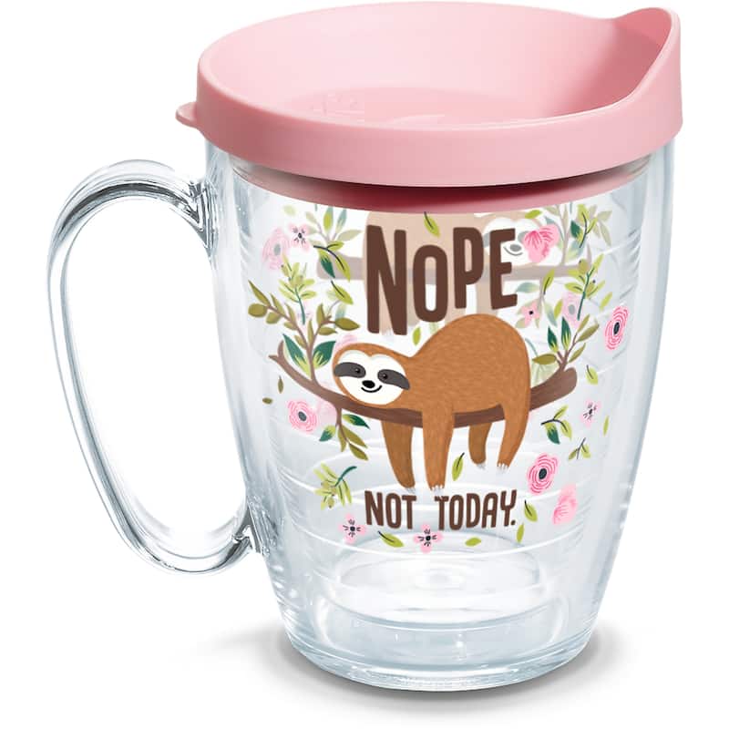Tervis Sloth Nope Not Today Made in USA Double Walled Insulated Travel Tumbler, Classic - 16oz Mug - 16oz Mug