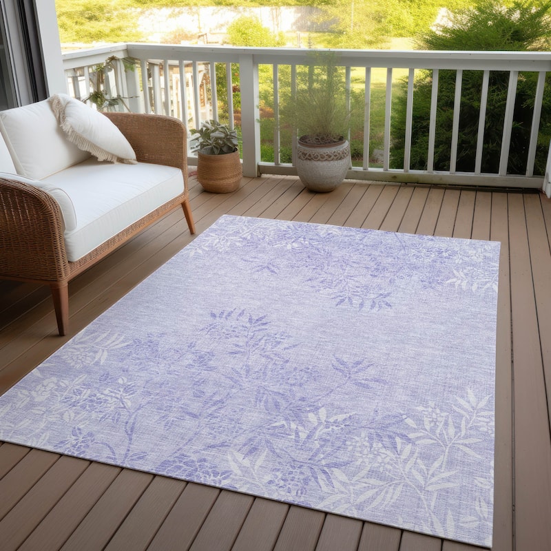 Machine Washable Indoor/ Outdoor Chantille Modern Garden Rug