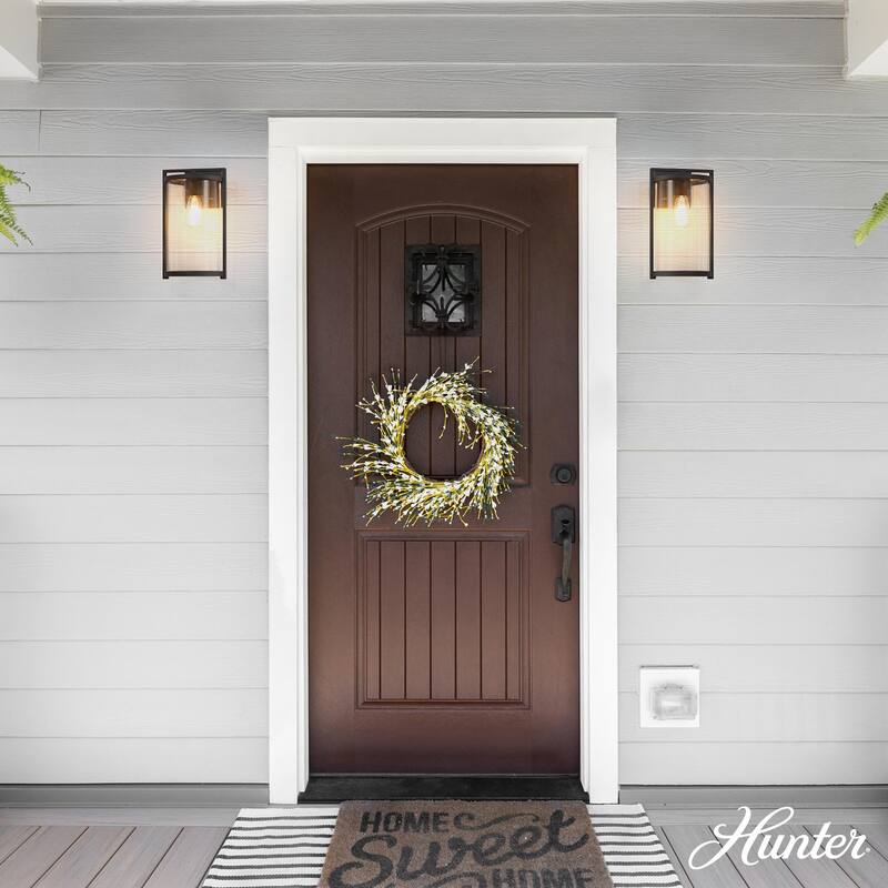 Hunter Astwood Outdoor WeatherMax Black Wall Light - Transitional, Modern - Front Porch, Patio, Garage - Corrosion Resistant!