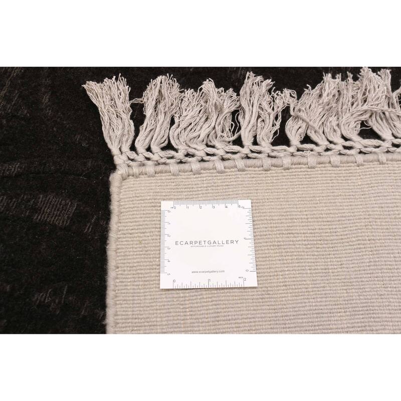 ECARPETGALLERY Hand Loomed Kashkuli Gabbeh Black, Grey Wool Rug - 5'5 x 7'8