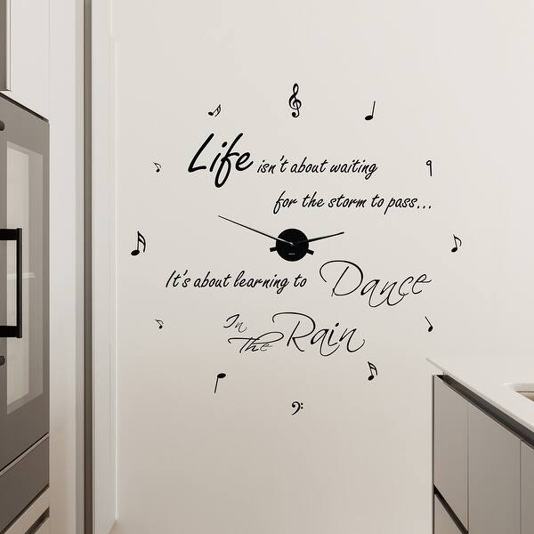 Shop Walplus Dance In The Rain Quote Wall Clock Home Decor Diy Wall Art Overstock 31806485