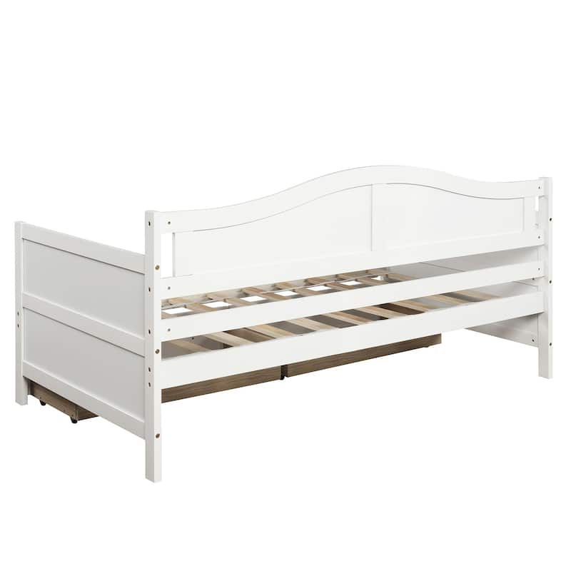 Twin Wooden Daybed with 2 drawers