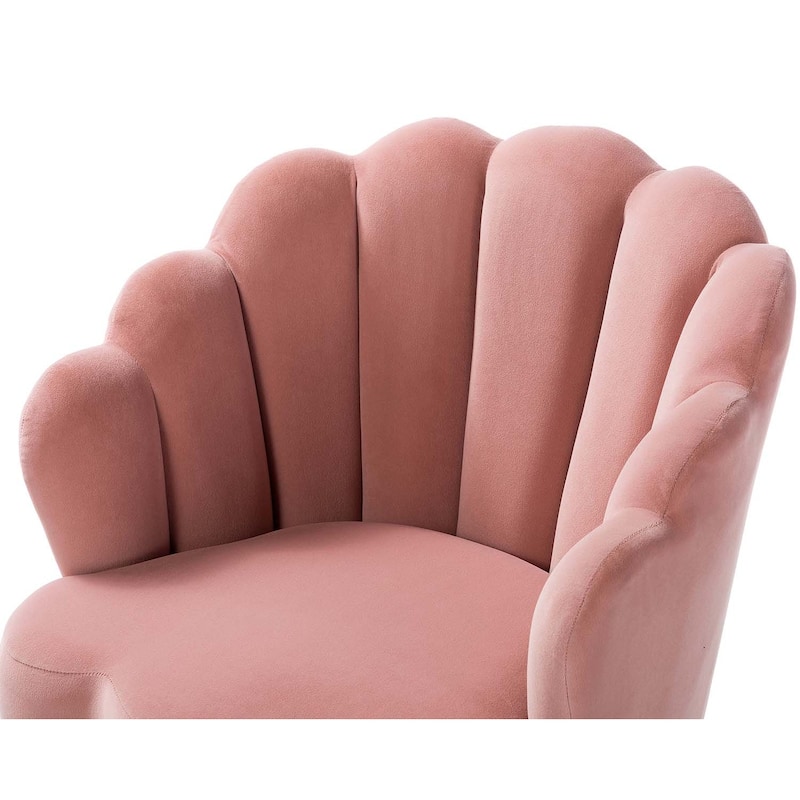 Eleanora Morden Scalloped Velvet Arm Chair with Tufted Back by HULALA HOME