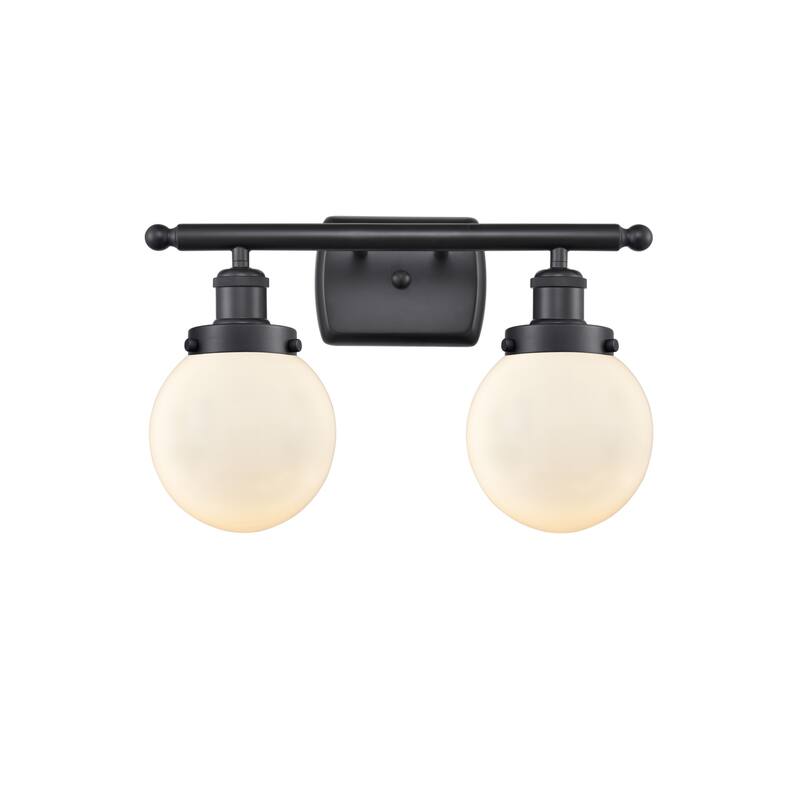 Innovations Lighting Beacon 2 Light 16" Wide Vanity Light - Matte Black / Matte White