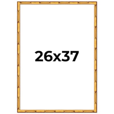 26x37 Frame Gold Bamboo Picture Frame Modern Photo Frame Includes UV Acrylic Shatter Guard Front Acid Free Foam Backing Board