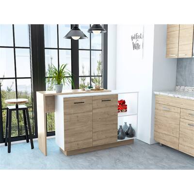Kitchen Island Two External Shelves