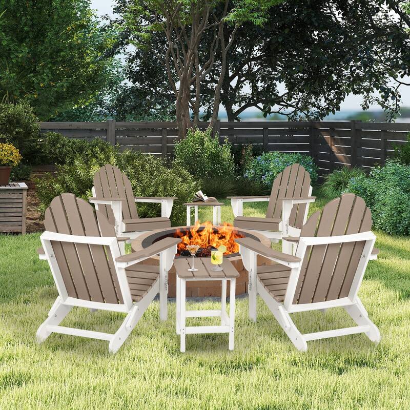 Aoodor HDPE Folding Adirondack Chair - 21.6"W x 32.3"D x 37"H