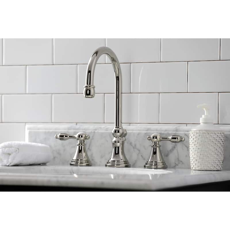 Tudor 8 in. Widespread Bathroom Faucet - Polished Nickel