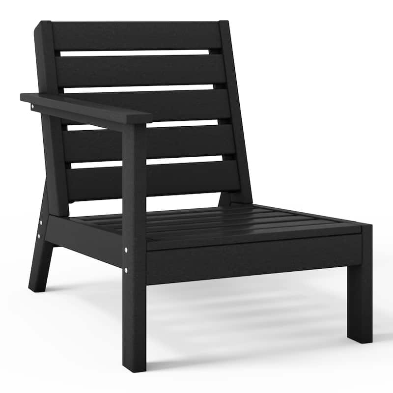 Polytrends Birchwood All Weather HDPE Outdoor Patio Deep Seating Left Arm Facing Chair